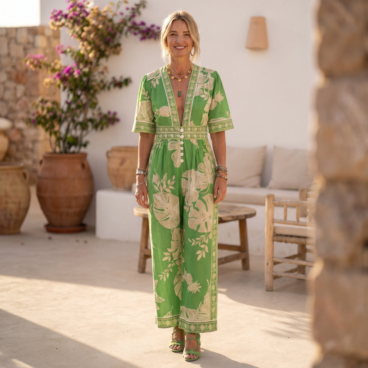 Mono Palma · Estampado tropical