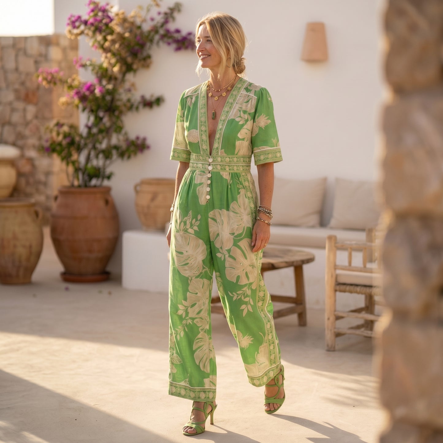 Mono Palma · Estampado tropical